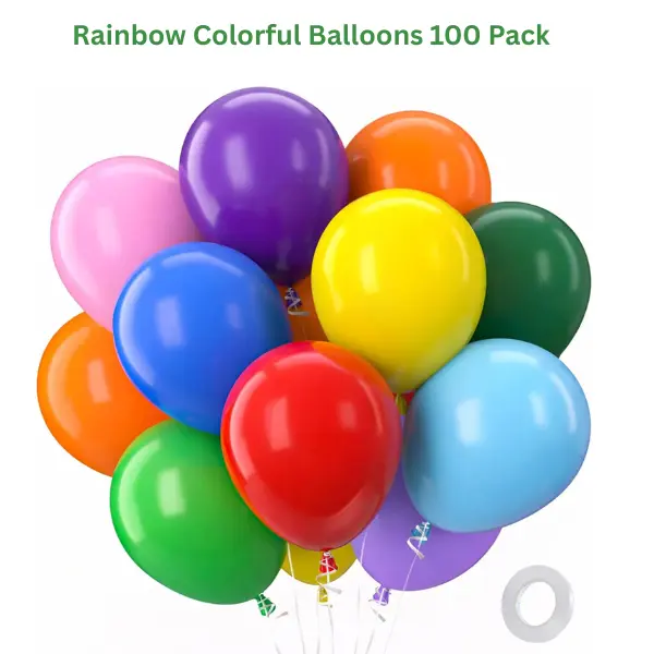 Rainbow Colorful Balloons 100 Pack 12 Inch Assorted Latex Balloons for Birthday Baby Shower Wedding Party Summer Gift Birthday Gift
