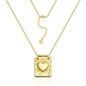 ALEXCRAFT Mother's Day Gifts: 14k Gold Plated Heart Pendant Necklace, Delicate Women's Accessory, Flask-Shaped Heart Necklace, Fashion Jewelry, Jewelry Gift, Waterproof & Tarnish-Resistant Necklace, Complexion-Flattering Fashion Piece