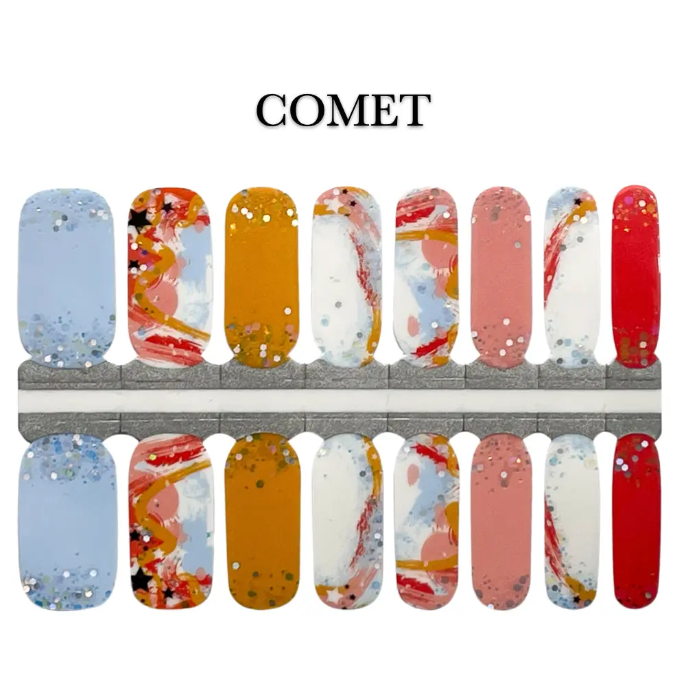 Comet Nail Wrap - Assorted Colors with Unique Designs and Textured Finish