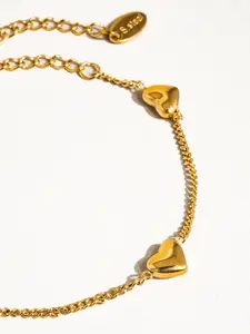 Vivre 18K Gold Plated Non-Tarnish Petite Heart Bracelet