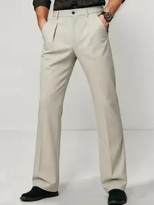 Men's Micro-Flared Business Pants, Flattering Pants, Stretchy Formal Wear for Meetings, Weddings, Office, Light Luxury Dates, Versatile Business