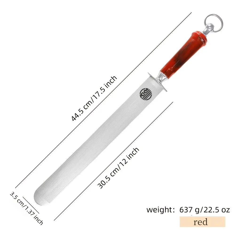 2025 New Design 12-Inch Black Oversize Knife Honing Rod, 35mm Wide Pass Heavy-Duty Manual Sharpener Steel, Durable Metal, Ergonomic ABS Handle, Kitchenware for Home & Commercial Use, Knives, Commercial Kitchen