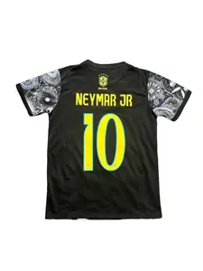 Neymar Jr 10 # Western Classic Retro Football 3D Printed T-shirt Men's and Women's Fashion Short Sleeve Sports T-shirt