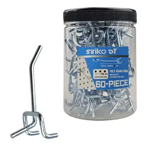 Heavy-Duty Metal Pegboard Shelving Hooks, 2.9-Inch, 60-Pack,Ideal for tool sheds, garages, storage rooms