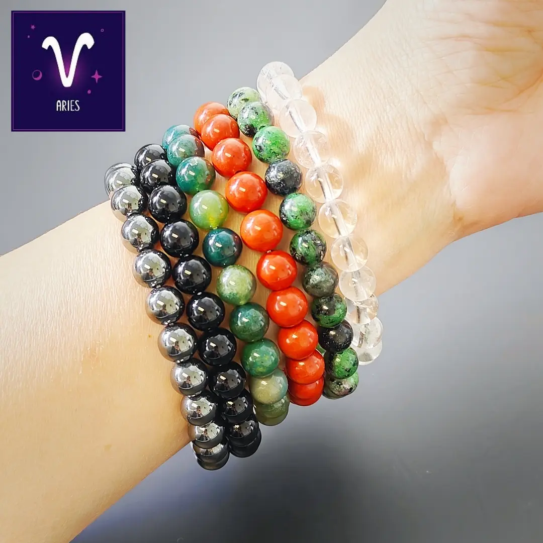 Aries Crystal Bracelet Set – Energy, Courage & Balance