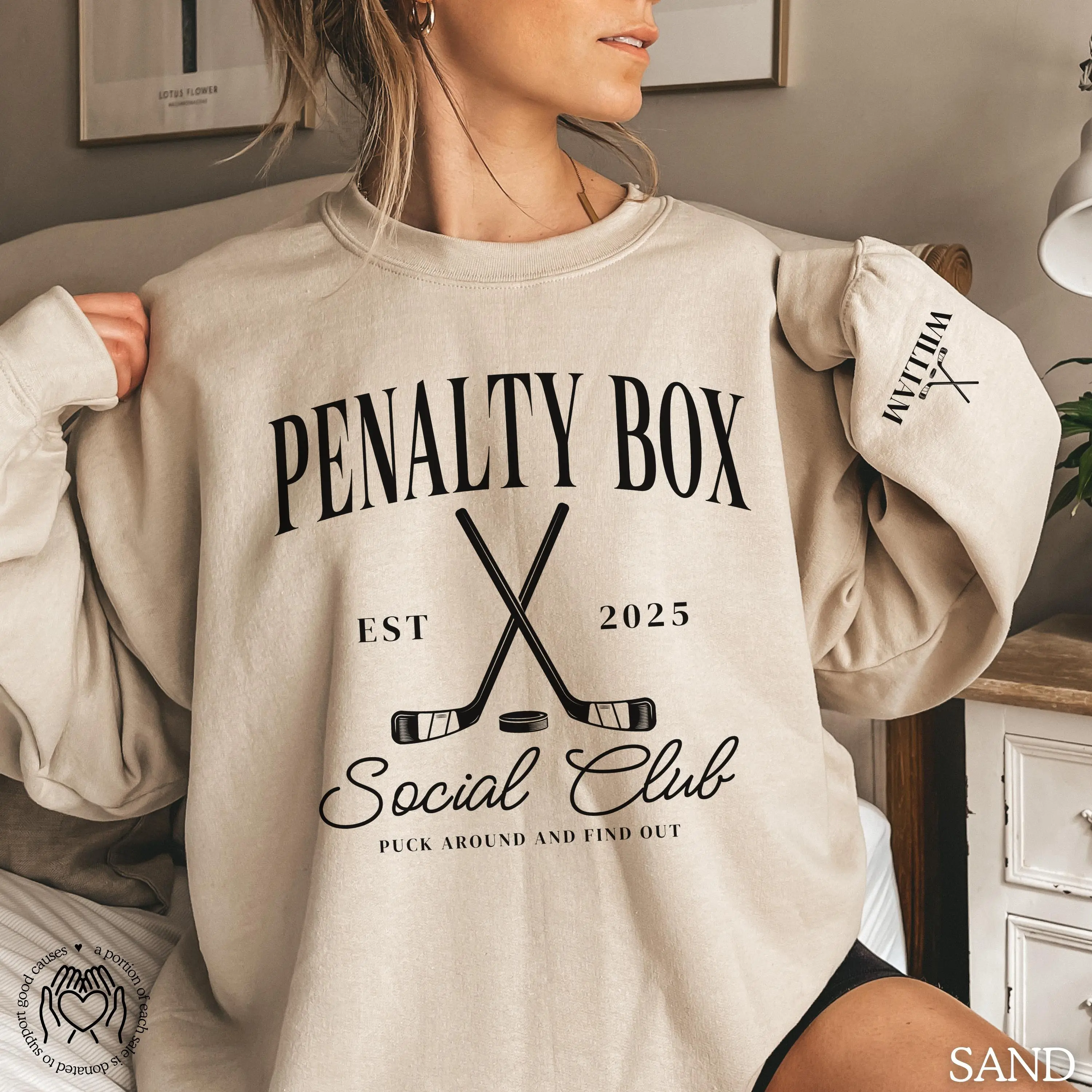 Penalty Box Social Club Sweatshirt, Personalized Hockey Mom Crewneck, Ice Hockey Sweater, Funny Hockey Shirt, Customized Team Apparel [Tshirt - Sweatshirt - Hoodie]