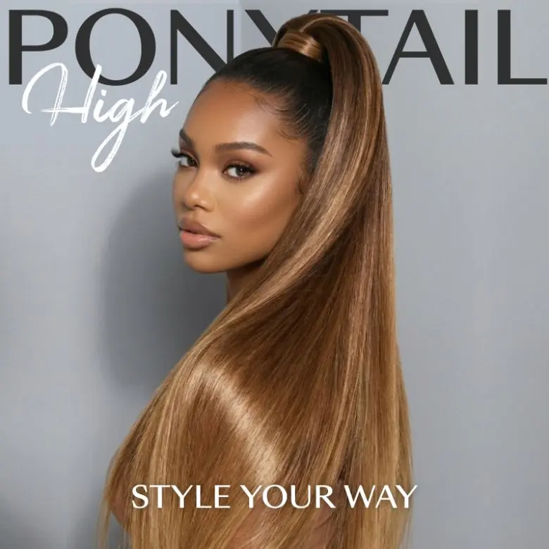 UNice 360 HD Lace Front Wig, 250% Density Pre-plucked Luxury Raw Virgin Human Hair, Brown to Honey Blonde Ombre Straight Cut Wig with Dark Roots, Silkiness for Everyday Wear