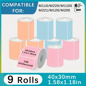 Thermal Label Stickers 40x30mm 230pcs Roll Price Tag Sticker Gift Label Organizer Kitchen Food Bottle Jar DIY