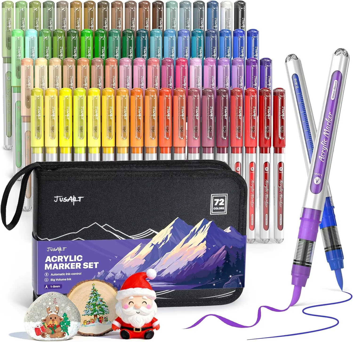 Back to school shopping 72/30/18 Colors Acrylic Paint Markers Set (Painting Bag), Waterproof Flexible Tip Acrylic Markers, Premium Paint Pens for Various Surfaces, Water Brush Pens, Highlighter Pens, Detail Brushes, Art School Supplies, tiktok shop