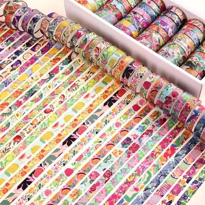Fruit Pattern Washi Tape Set, 48 Rolls Vintage Washi Tape, Decorative Tape for Journaling Scrapbooking Supplies, Diy Craft Tape, School Supplies, Art Stickers, Stickers Kit