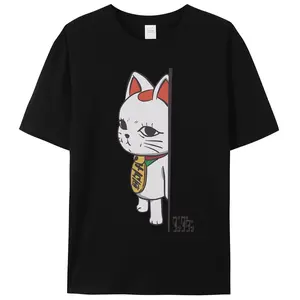 DragonBornual Dandadan Cat Anime T-Shirt for Men - Turbo Granny Unisex Tee, Kawaii Graphic Print, Casual Crewneck, 100% Cotton, S-3XL Sizes Shortsleeve Round Neck Tropical Menswear Womenswear Streetwear