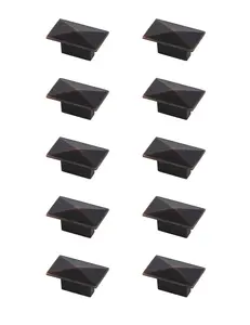 212 MAIN Perry 2 in. Oil-Rubbed Bronze Rectangle Knob (KB2026-ORB-10PK), Set of 10, Indoor Rustproof, Rectangle Shape, 2 Screw Sets, Elegant Decor, Oil-Rubbed Finish