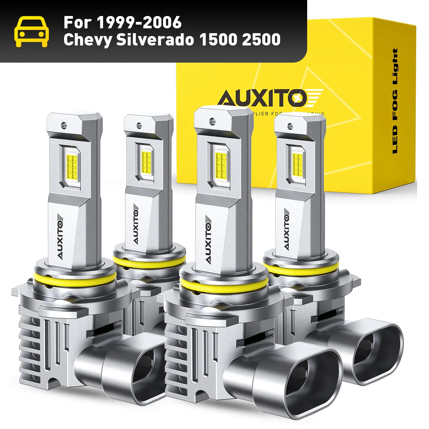 AUXITO 1999-2006 Chevy Silverado 1500 2500 -9005 High Beam+9006 Low Beam LED Headlight Bulbs, 30000LM 6500K Cool White, Plug and Play Replacement