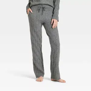 Women's Mid-Rise Cozy Knit Ankle Pull-On Pants - Universal Thread Heather Gray L
