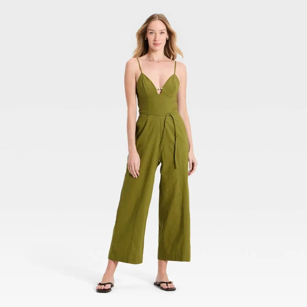 Women's Beaded Linen Jumpsuit - A New Day