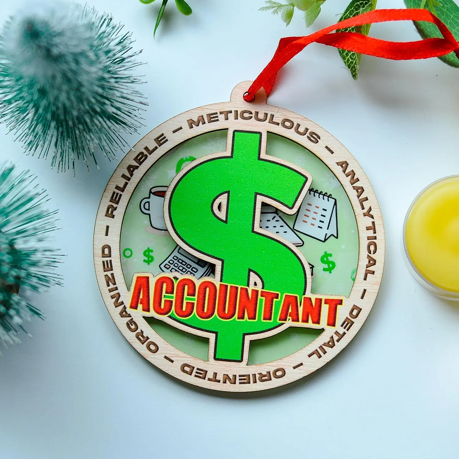 Christmas Ornament for Accountant, Accountant Christmas Ornaments Gift for Coworker, Office Holiday Decor