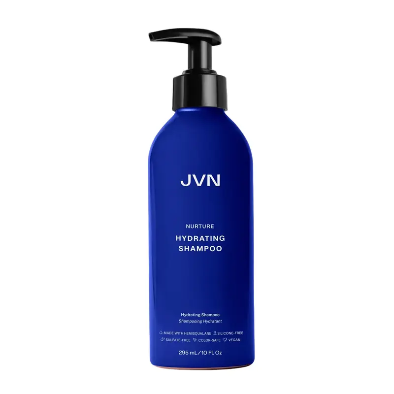 JVN Nurture Hydrating Shampoo, 10 Fl Oz, Detangles & Softens Hair, Moisture and Deeply Nourishing Shampoo, Color Safe Hair Care for Women and Men, Non-Toxic, Silicone and Sulfate Free