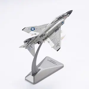 1 Piece F4 Metal Scale Model, 1/144 Microscale Airplane Model, Model Aircraft, Home Decor Collectible, Display Stand, Creative Gift for Ages 14+, Father's Day