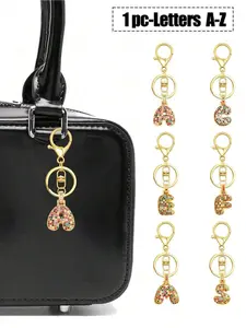 Copper Inlaid Colored Zirconia Letter Pendant, Alphabet A-Z, Backpack Pendant, Keychain Bag Backpack Pendant, Car Pendant, Gifts For Women And Girls, Wallet And Handbag Accessories.