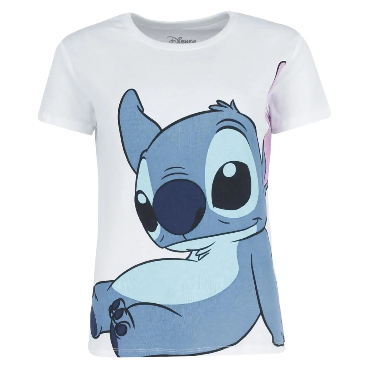 Jerry Leigh Women's Plus Size Disney Stitch Cotton Crewneck Short Sleeve Casual Top - Stretchy, Lightweight, Comfortable Style for Baby-Inspired Vibes
