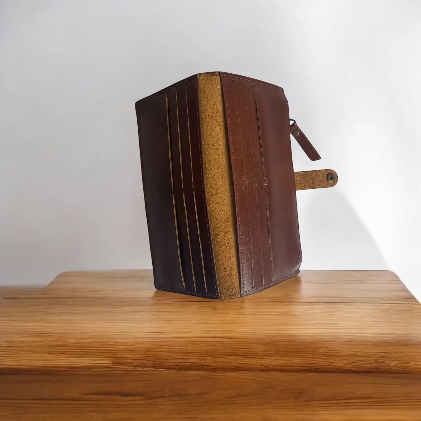 Ecouria Brown Leather Wallet Organizer with Card Slots for men women