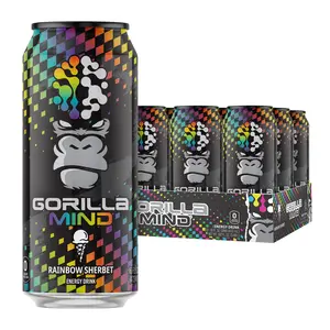 Gorilla Mind Energy Drink - Sugar Free Energy Drink - Gluten & GMO Free - 200mgs Caffeine with Nootropics - (Case of 12)