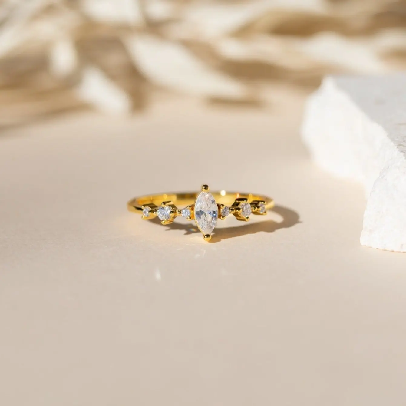 Harlow Diamond Ring by Caitlyn Minimalist - Vintage Style Diamond Engagement Ring in Gold & Silver - Wedding Jewelry.- Gift for Wife