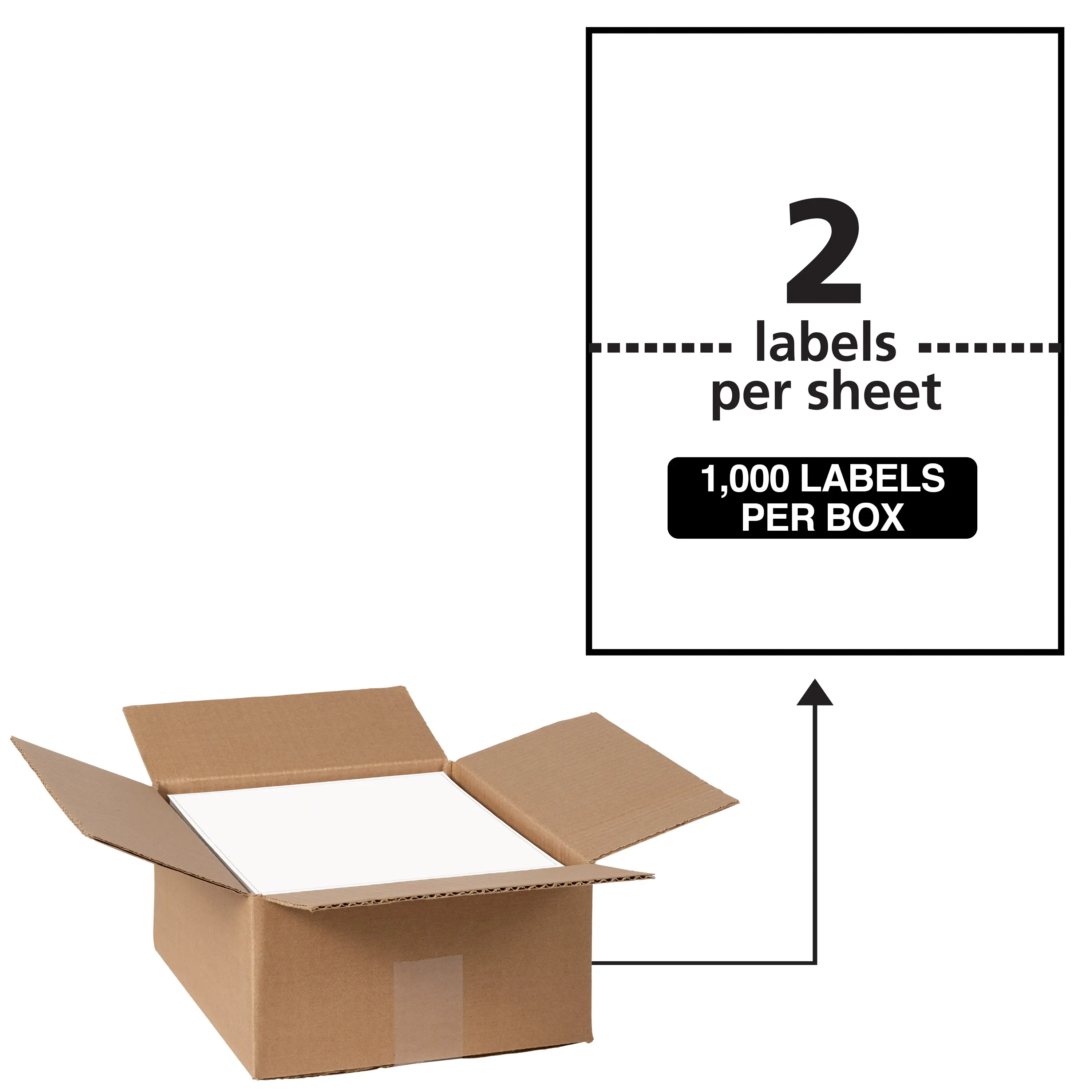 Avery Waterproof Printable Shipping Labels with Sure Feed, 5.5" x 8.5", White, 1,000 Blank Mailing Labels (95526)