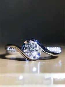 Women's Elegant Rhinestone Decorated Ring, Wedding Promise Rings, Exquisite Wedding Engagement Anniversary Party Jewelry Gifts, Fashionable Jewelry for Women for Daily & Party Decoration, Exquisite Trendy Ring