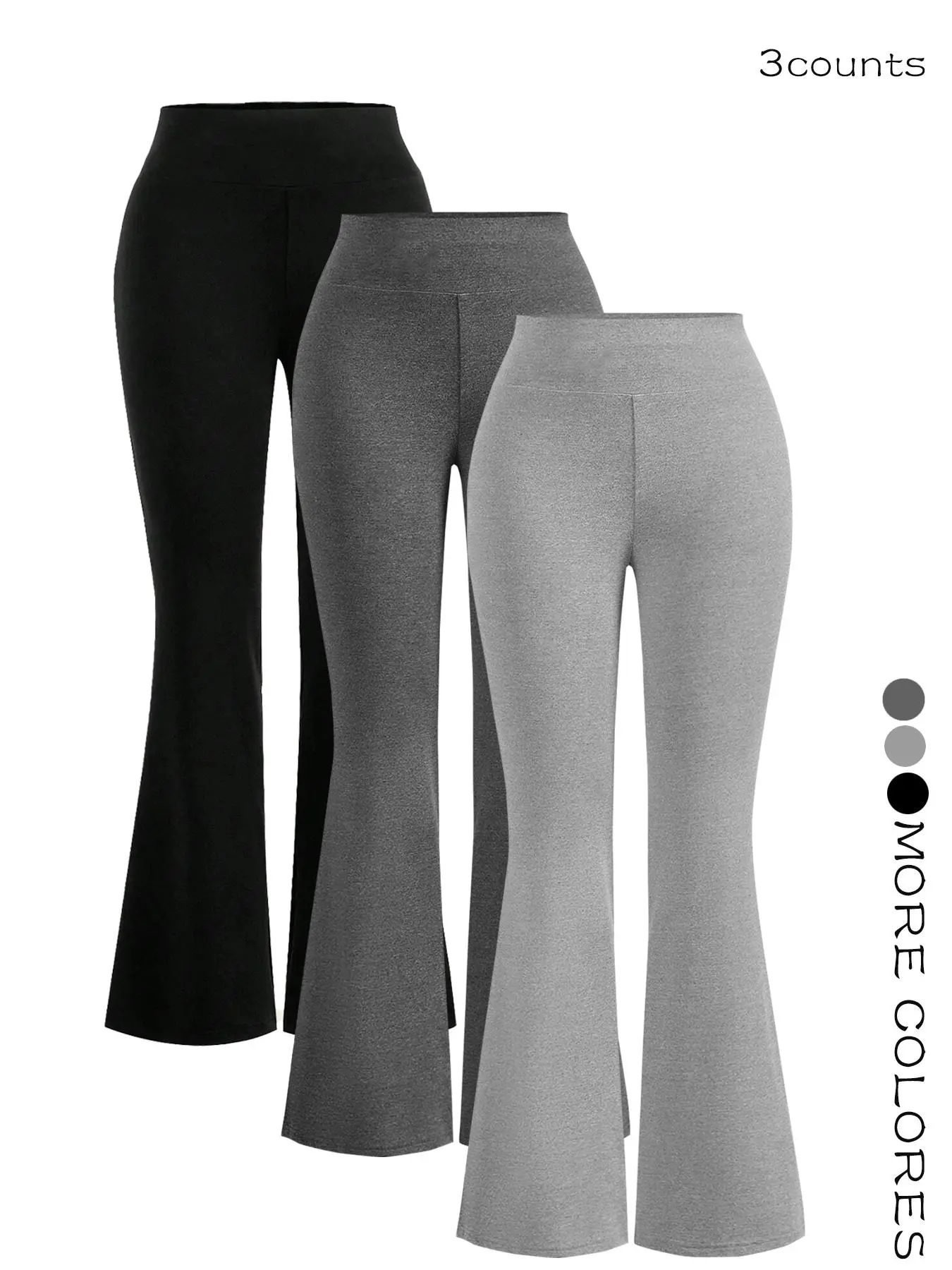 Women's Solid High Waist Flare Leg Pants, Casual Comfy Breathable Bell Bottom Trousers for Daily Wear, Ladies Bottoms for All Seasons, Casual Summer Pants
