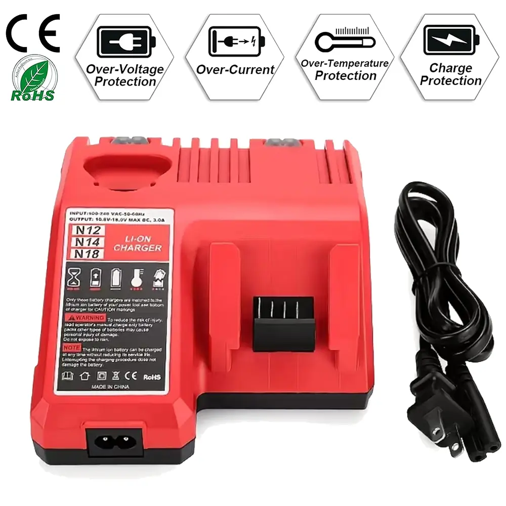 M18 M12 Rapid Charger For Milwaukee 48-59-1812 M12-18C Li-Ion Battery 12V-18Volt