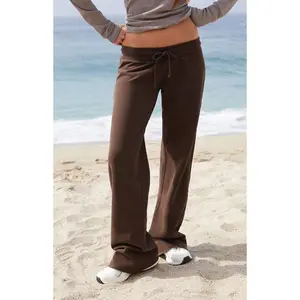 John Galt Women's Brown Hilary Soft Yoga Baggy Sweatpants