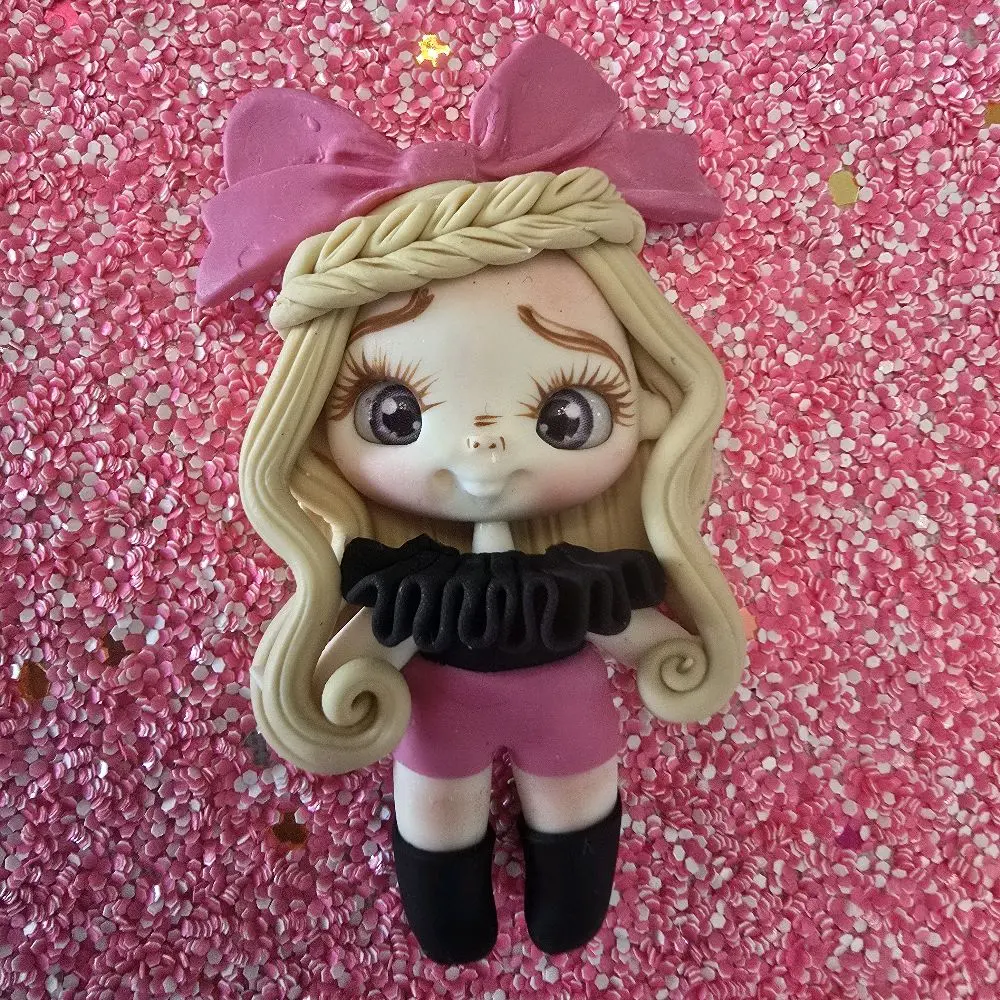 Fashion Clay Doll  for DIY Craft Embellishments - Approximately 2.6 Inches Hand-Made Dolls with Unique Designs for Various Crafts
