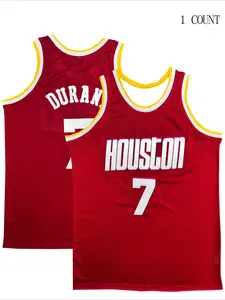 Mens #7 Black Retro Basketball Sports Jersey, Breathable Athletic Top Sleeveless Embroidery Sweatshirt Training Competition Sports Uniforms, Gym Top