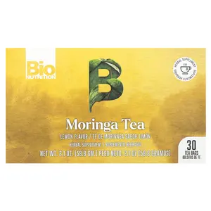 Bio Nutrition Moringa Tea, Lemon, Caffeine Free, 30 Tea Bags, 2.1 oz (58.8 g)
