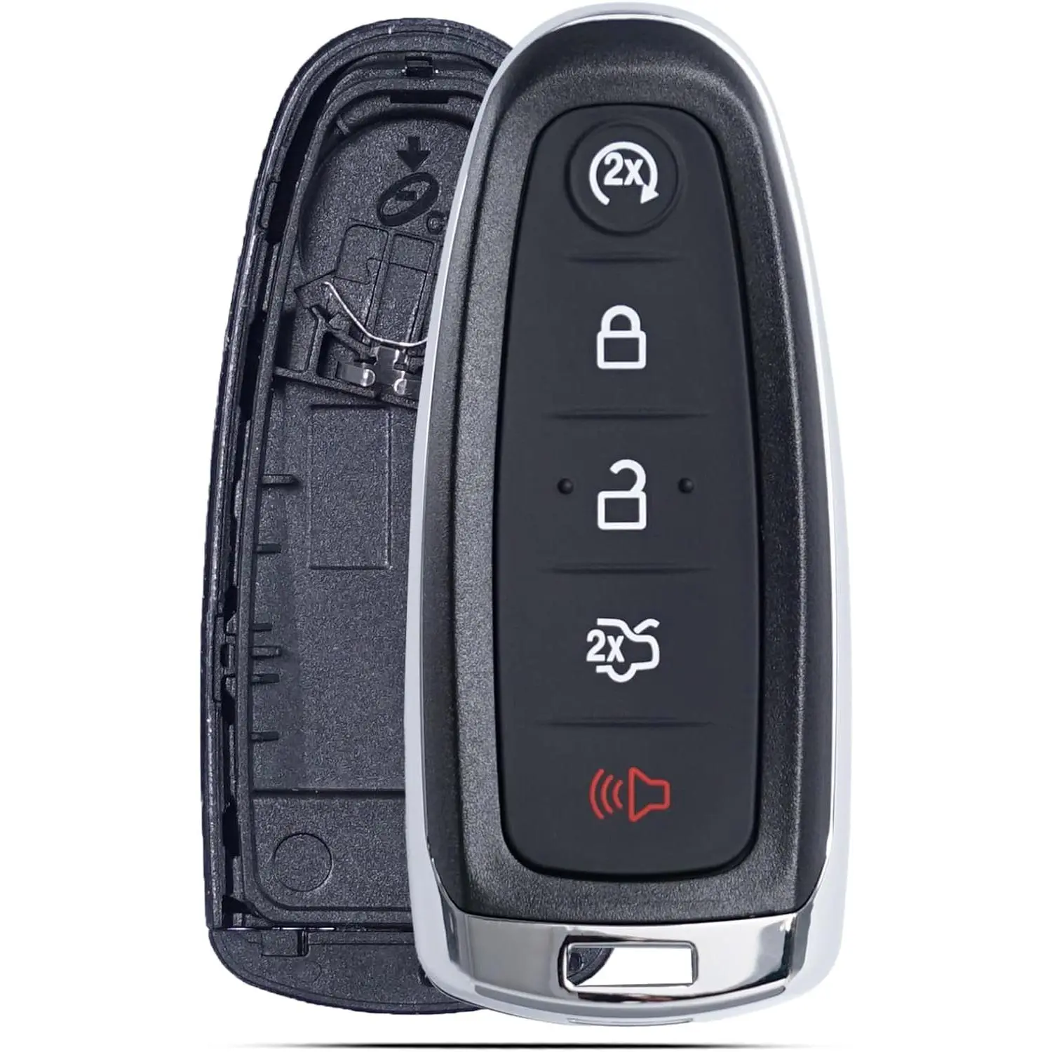 1pc 5-Button Keyless Entry Remote Key Fob Shell Replacement - OEM-Matching, Durable, Wear-Resistant, 4.76x2.91x0.75in, Perfect Fit for 2011-2020 Ford Explorer, Edge, Flex, Expedition, Focus, Taurus, Maverick & Lincoln Navigator, MKS, MKT, MKX Car Key Case