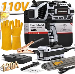 110V Portable Welder Handheld with IGBT Inverter 5 Variable Current Adjustment, 110V Portable Welder, Portable Electric Welding Machine,, ARC Welder Gun, Fits for 3/32" Wire Rods