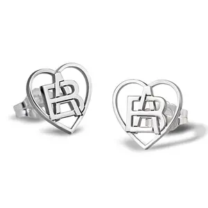 Monogram overlapping initial earrings