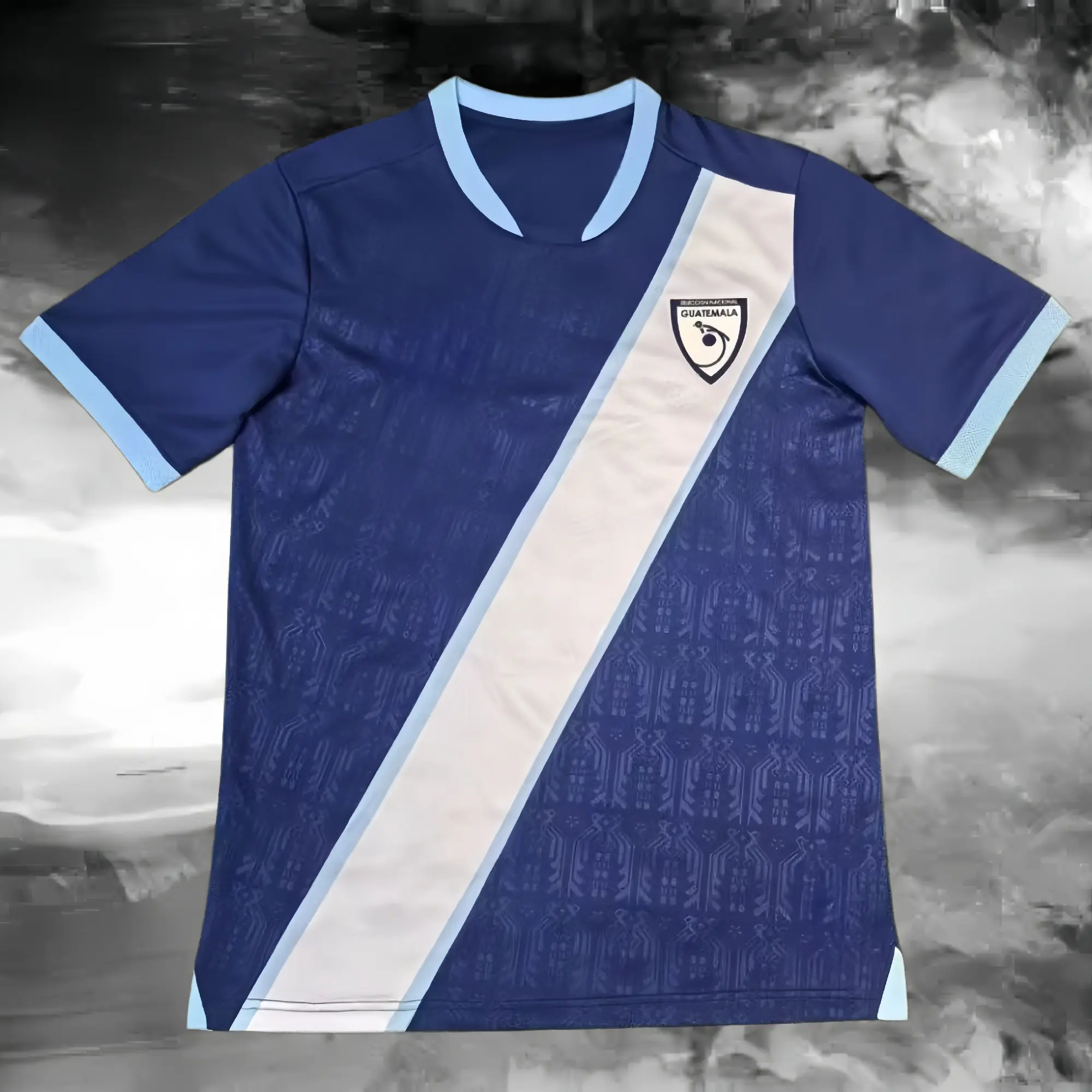 2025 Guatemala National Team Away Blue ShortSleeve Soccer Jersey Fans Version Breathable