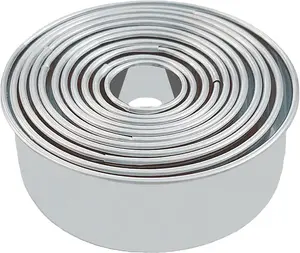 Cookie Cutters - Biscuit Cutters/Stainless Steel Dumpling Cutters/Cake Pastry Cutters/Cake Cookie Scone Cutters Molds stamps for Cooking Baking (Round Edge, 11Pcs)