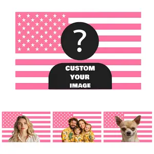 Double-sided Customizable USA Flag With Your Photo & Text College Dorm Room Wall Decor Indoor Banner