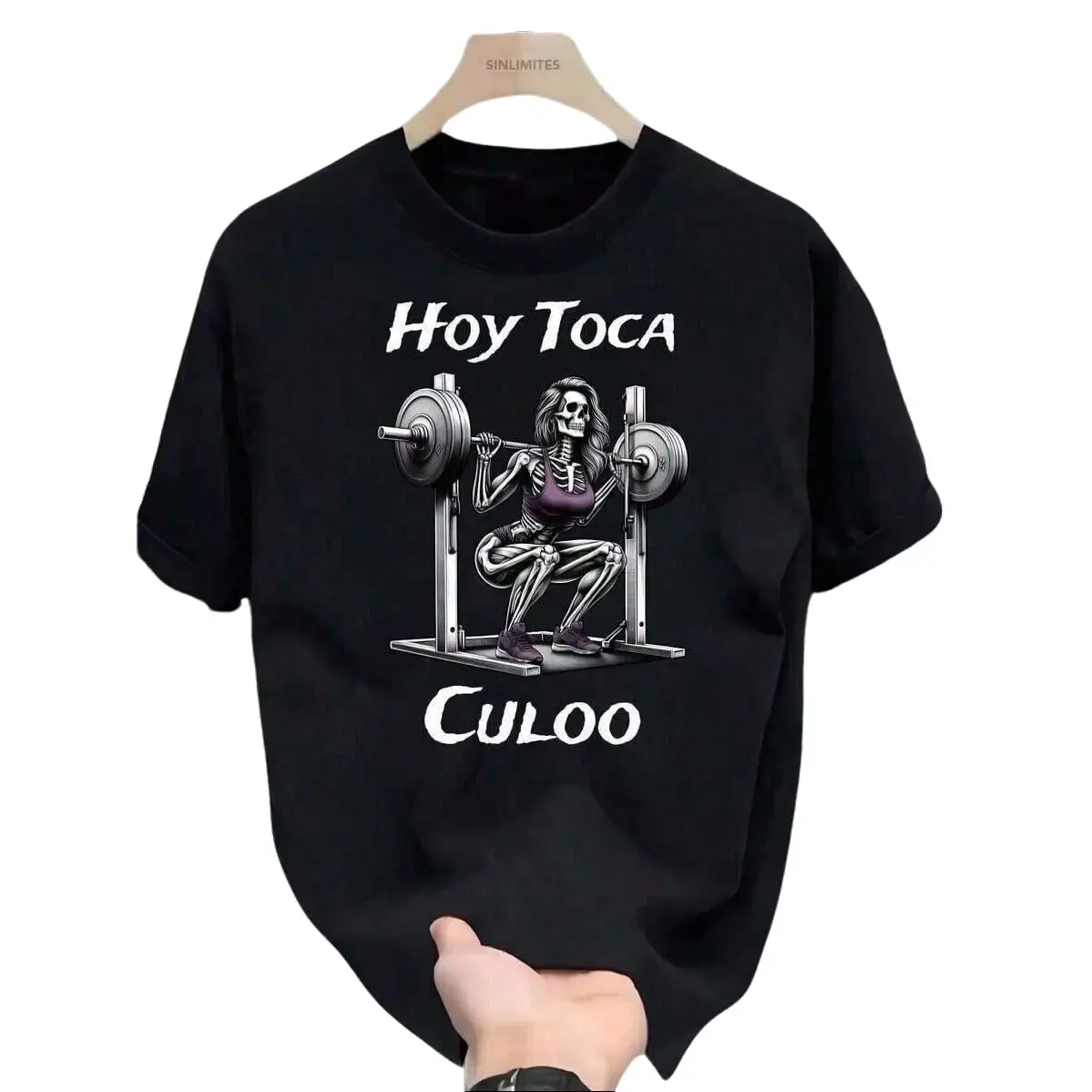 Women's Bold Graphic Cotton Blend Crew Neck Short Sleeve Workout T-Shirt - Printed with Spanish Phrase "Hoy Toca Culoo"