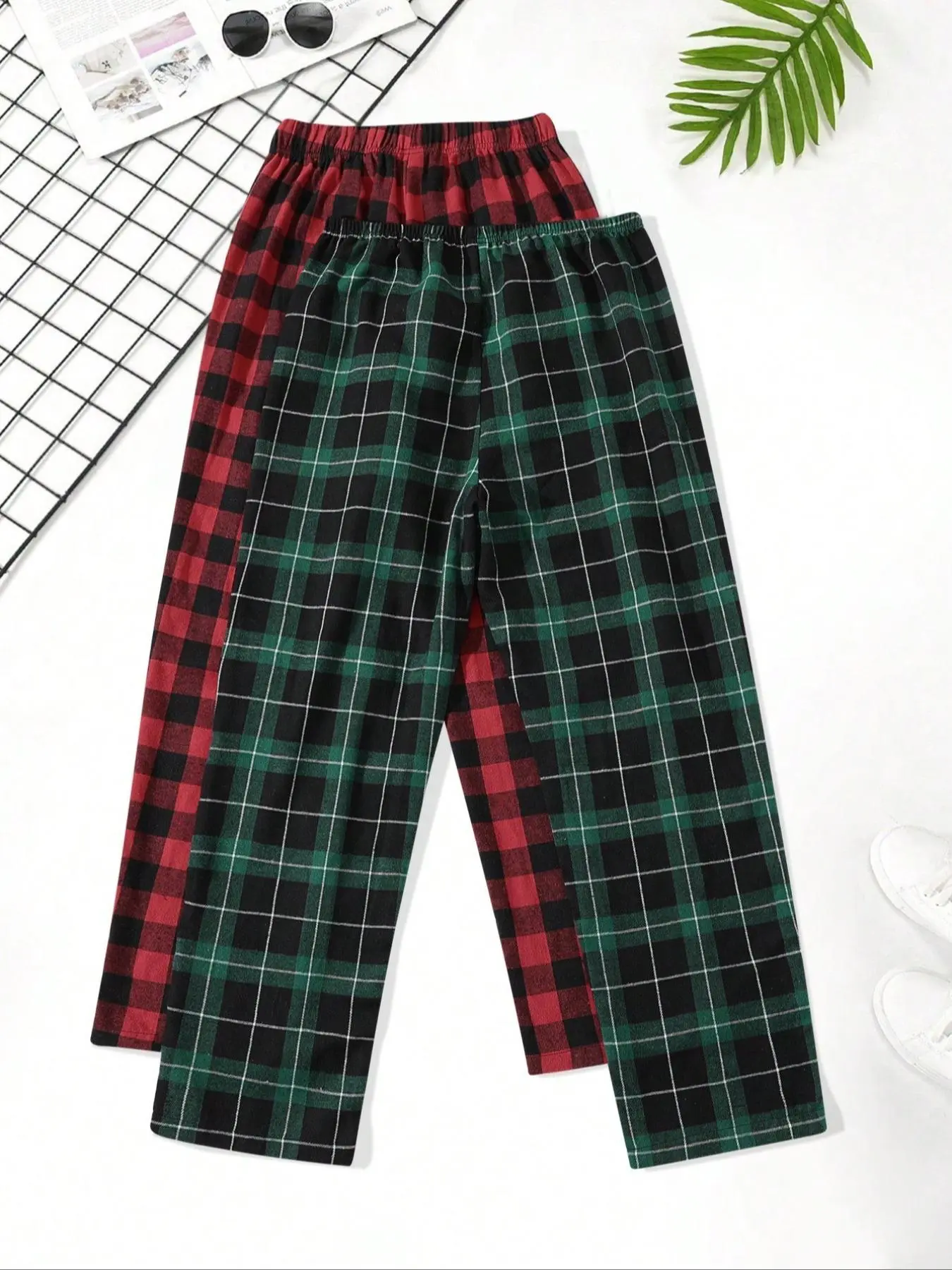 Brooks Men's Plaid Sleep Pants Two-Piece Set, Comfortable and Stylish Pajama Loungewear Sleepwear Pjs for Relaxation, All Seasons Perfect Gift for Quality-Conscious Men