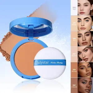 Face Setting Powder Compact for Oil Control and Concealing, Waterproof Lightweight Natural Finish, Long Lasting Coverage for Facial Imperfections