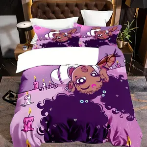 Cartoon Girl Pattern Duvet Cover Set, 1 Count Duvet Cover & 1/2 Counts Pillowcase without Filler, Soft Comfortable Bedding Set for Home Bedroom