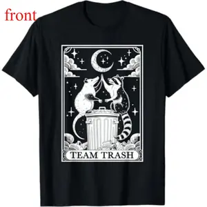 [100% Cotton] Soft & Comfy T Shirt Tarot Card Vintage Team Trash Crescent Moon Opossum Raccoon T-Shirt T-Shirt For Men And Women