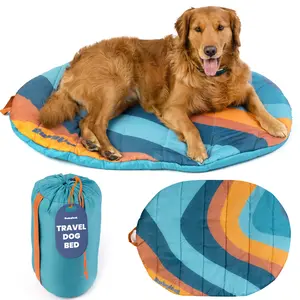 Travel Dog Bed (42" x 30")- Foldable & Packable for Travel, Road Trip, Camping– Lightweight, Water Resistant & Cozy with Soft Padding– Compact, Portable & Machine Washable