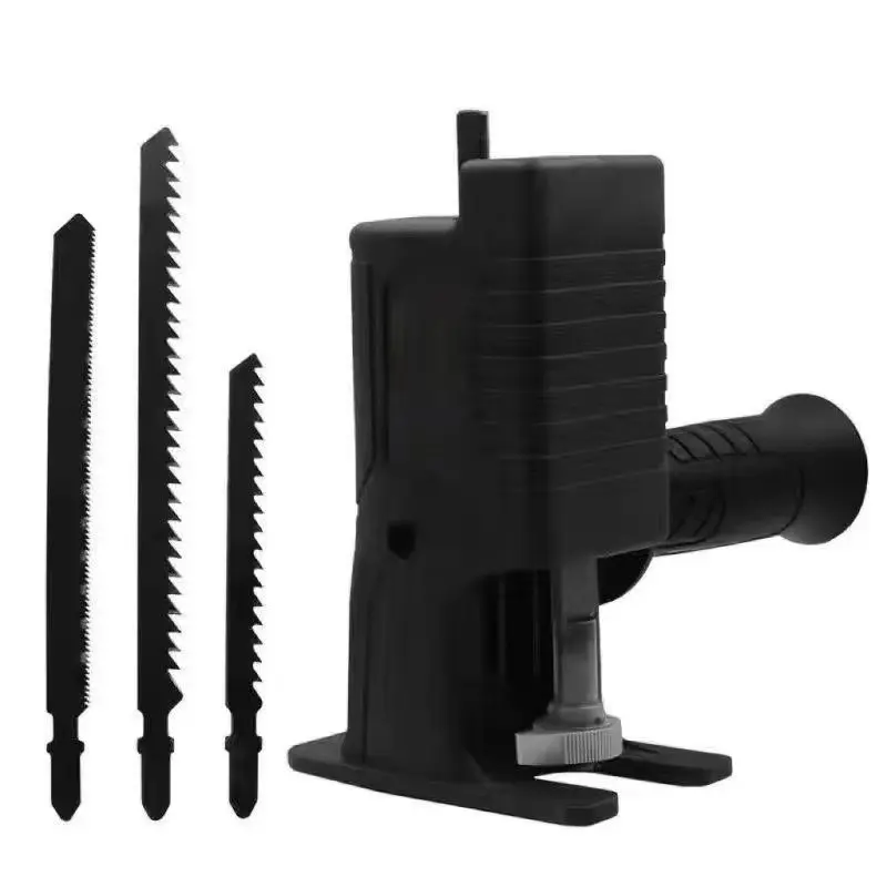 Reciprocating Saw Drill Attachment | Alloy Steel Drill to Saw Converter with 3 Blades | Portable Power Saw Adapter for Wood PVC Metal Cutting | Home DIY Renovation Power Tool Accessory