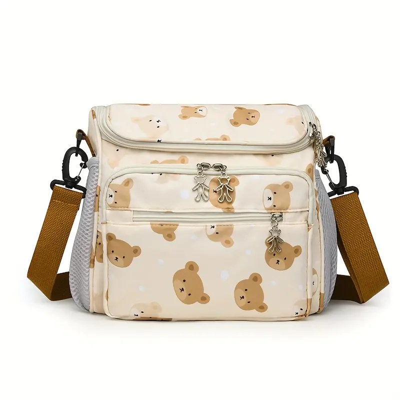 Casual Cloth Shoulder Bag for Parents, High-Capacity Crossbody Diaper Bag with Multiple Pockets, Portable for Travel & Daily Use, Fabric, Large Crossbody Bags