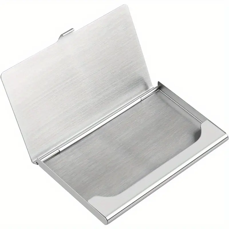 Thin Business Card Holder, Card Carrying Holder for Men and Women, Pocket Metal Card Case, Card Organizer, Stainless Steel Material, Snap Button Closure, Office Accessories